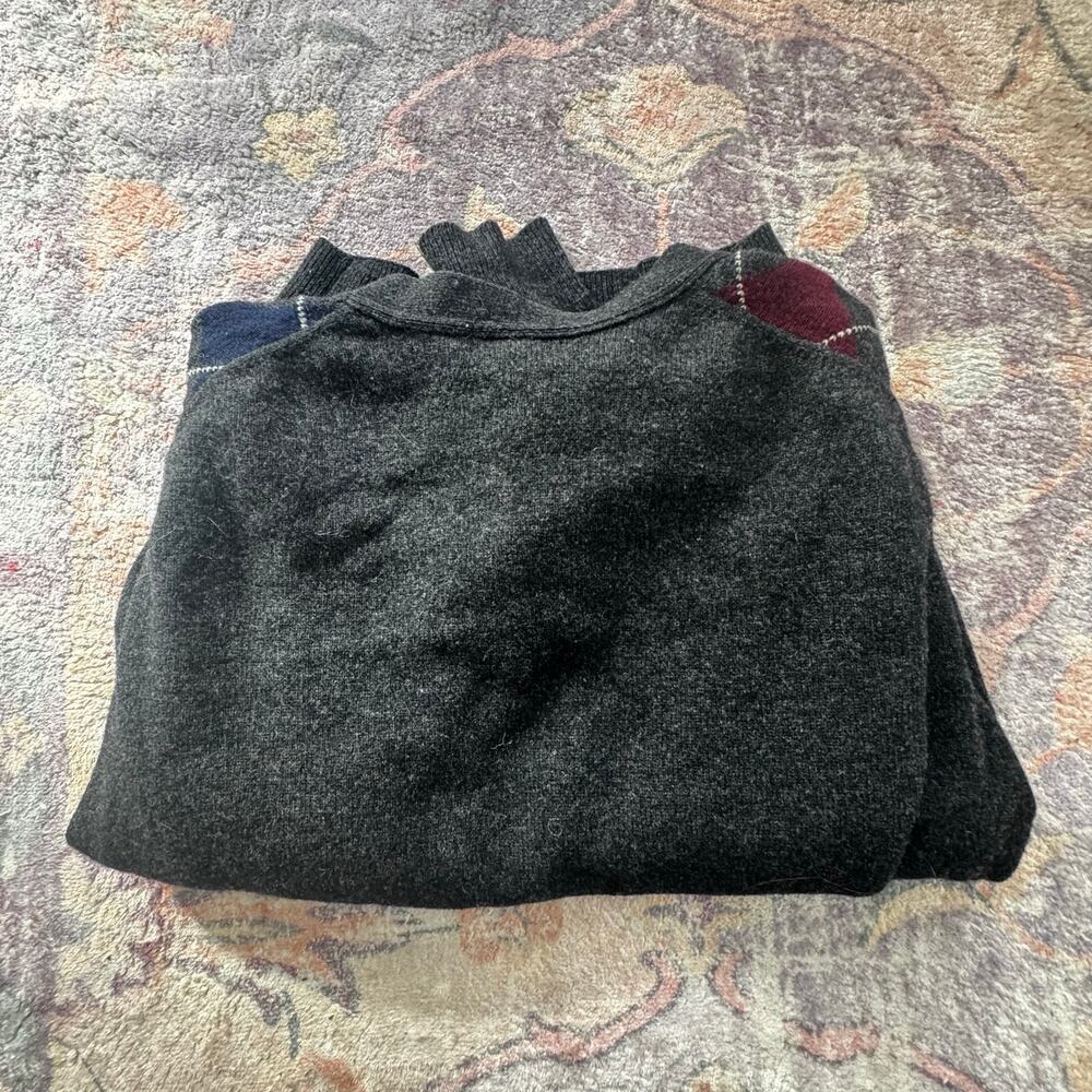 Lands' End 100% Wool Argyl Button-Front Cardigan … - image 7